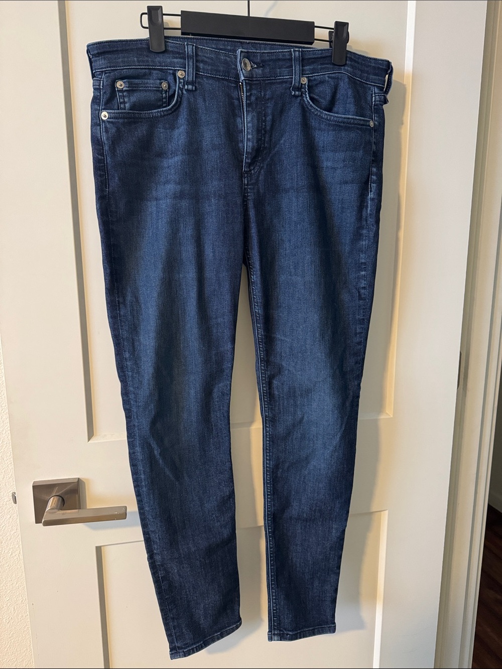 rag & bone Women's Cate mid rise ankle Skinny Jeans in Dark Blue